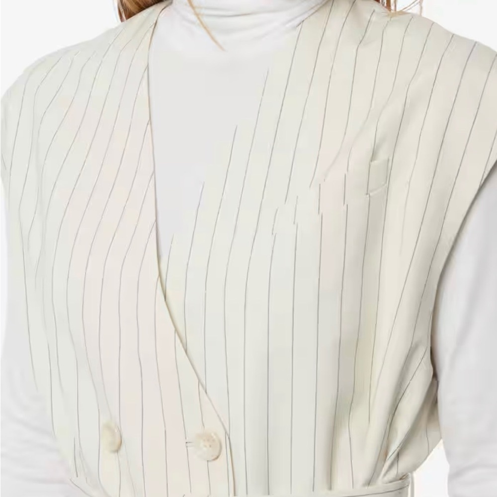 Baum und pferdgarten pinstriped double breasted dress vest size L - Picture 4 of 8